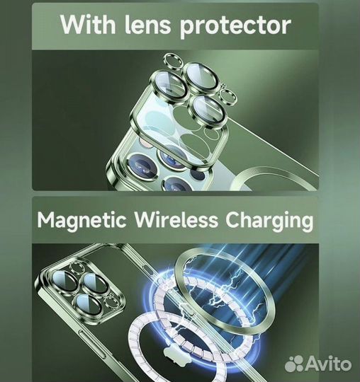 Магнитный силиконовый чехол iPhone 14/13pro max