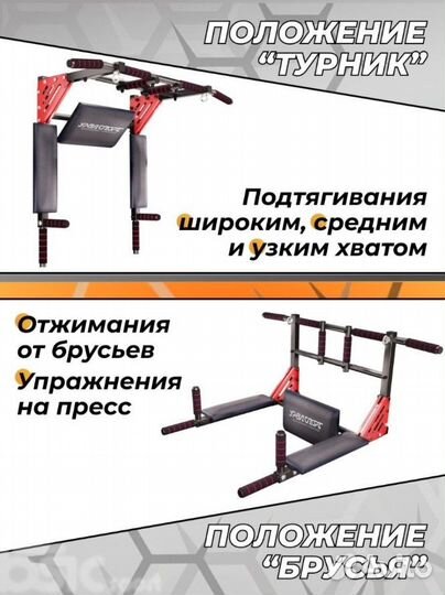 Турник настенный 3 в 1 мультихват