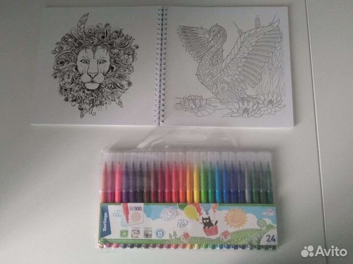 Раскраска антистресс и фломастера