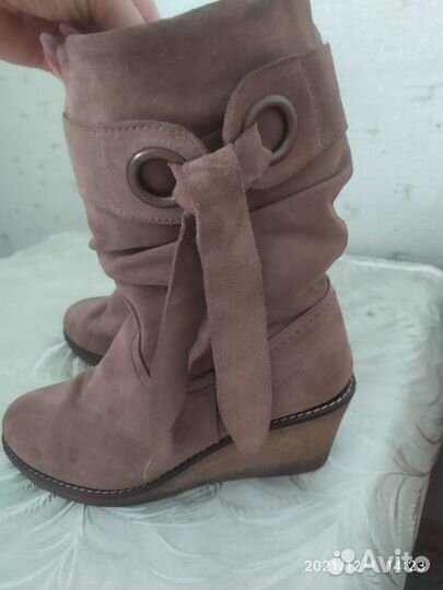 Полусапожки натуральная замша