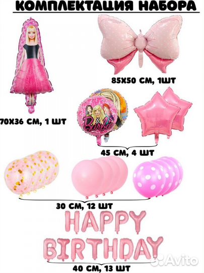 Разные наборы шаров для детского праздника