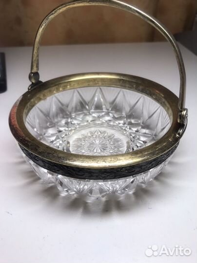 Хрустальная Конфетница серебро 875