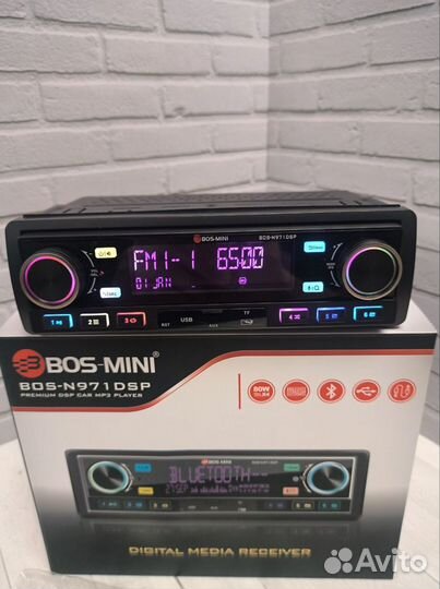 Магнитола Bos-mini 971 процессорная 80w Bluetooth