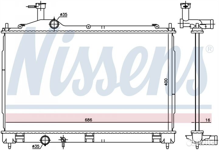 Радиатор двигателя mitsubishi outlander (GF0 GG0)