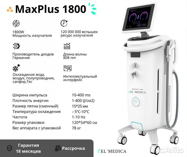 ElMedica, аппарат для лазерной эпиляции
