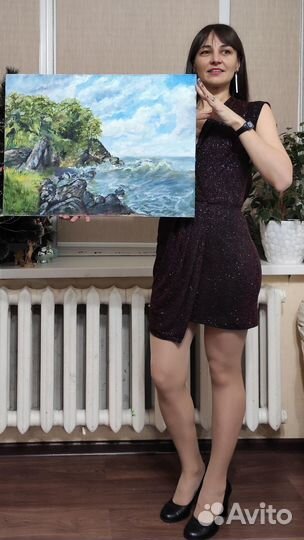 Картина маслом летний пейзаж маслом, лес