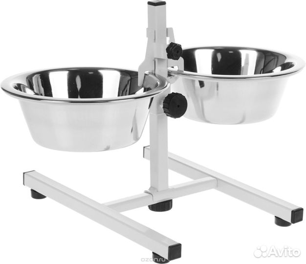 Стойка с мисками Мухтар-4 на подставке 0,75л