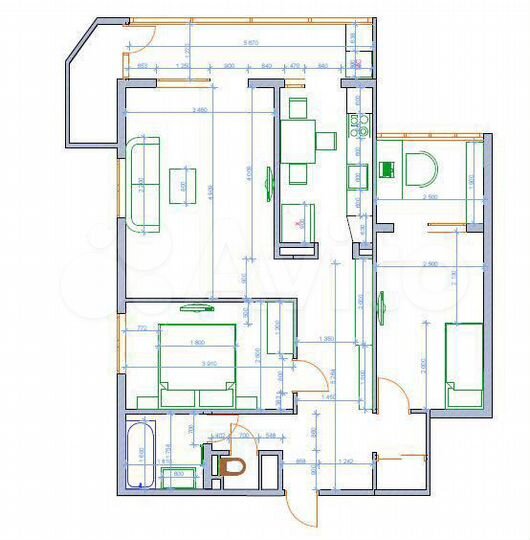 3-к. квартира, 65,5 м², 10/16 эт.