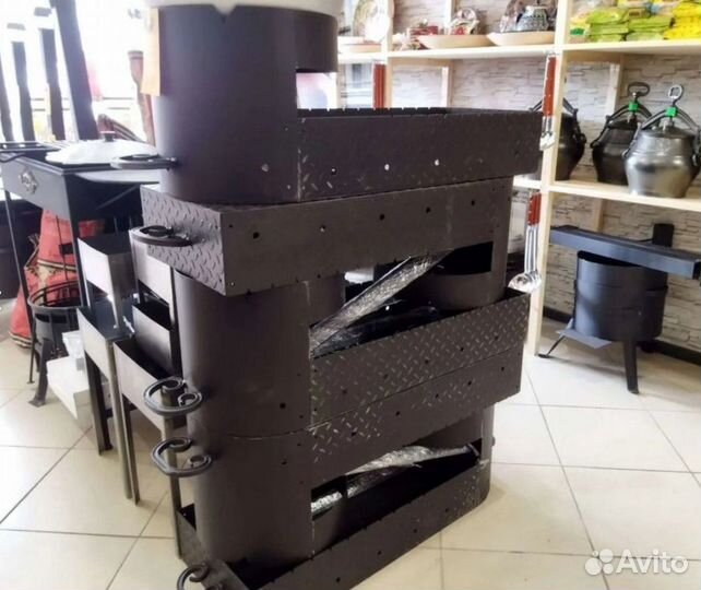 Мангал с печью под казан 8-10-12 л. Сталь 3 мм