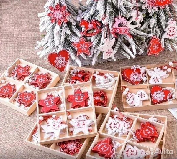 Новогодние деревянные подвески