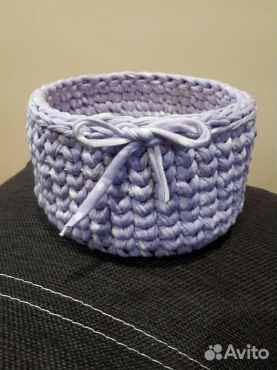 Корзинка из трикотажной пряжи