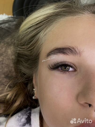 Наращивание ресниц, оформление и ду бровей