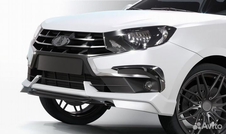 Сплиттер переднего бампера Лада Гранта FL