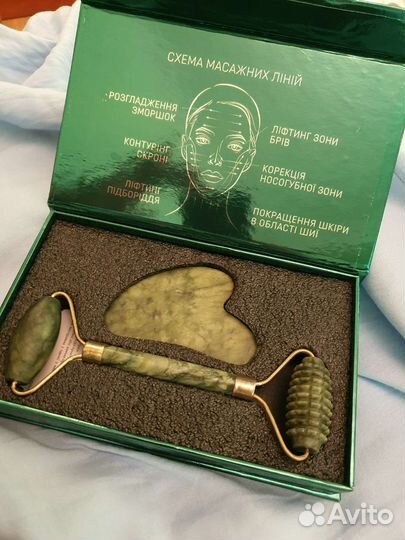 Нефритовый роллер, скребок гуаша