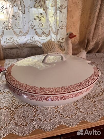 Старинная супница рижский фарфоровый завод