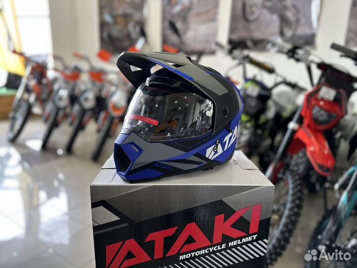 Шлем кроссовый ataki JK802 Motard NEW