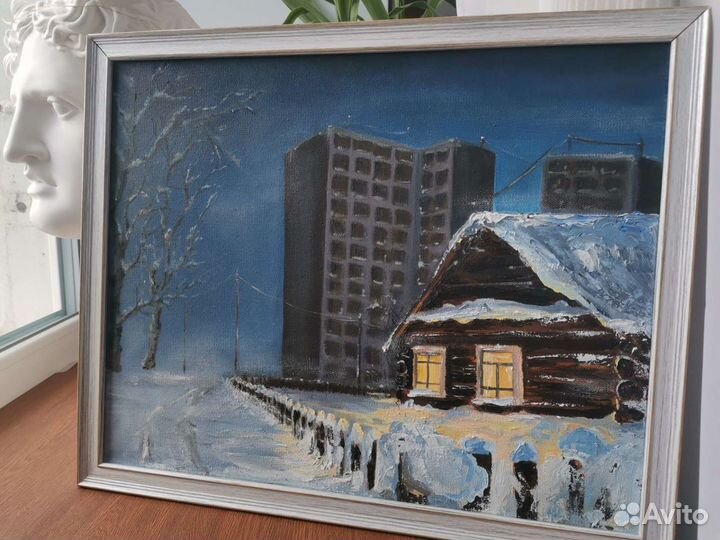 Картина маслом на холсте городской пейзаж