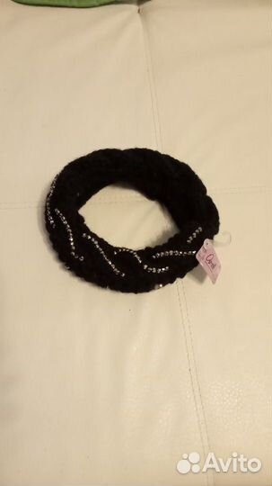 Повязка на голову новая, теплый вязанный ободок