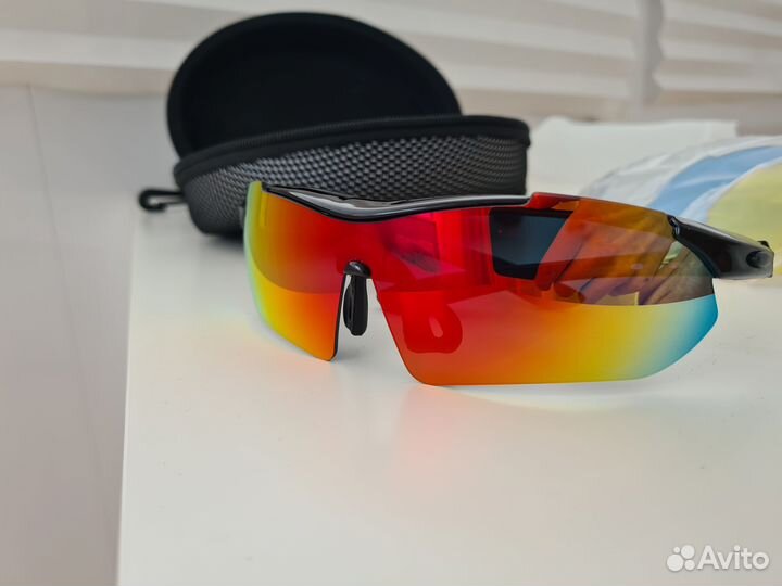 Очки спортивные polarized чёрные, 5 линз