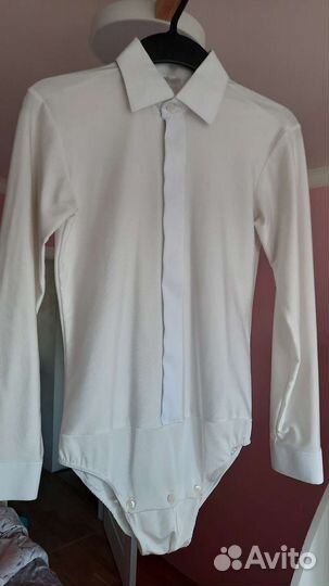 Белое боди для бальных танцев