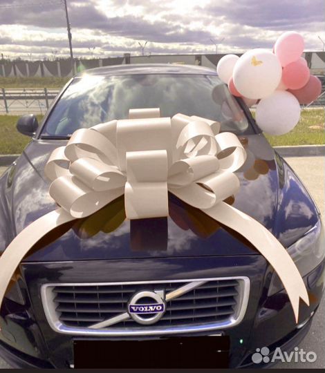 Большой бант на машину, автомобиль, 1 метр, белый