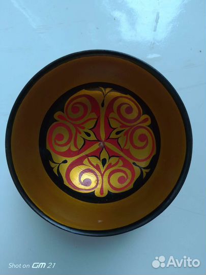 Деревянные расписные пиалы с башкирским узором
