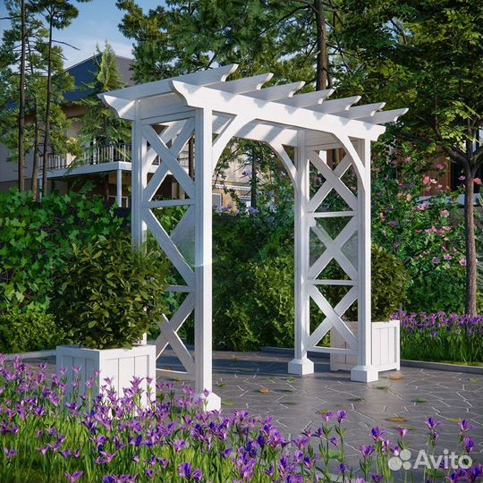 Садовые качели, перголы, беседки