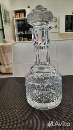 Хрусталь СССР: Ваза для сладостей, графин - штоф