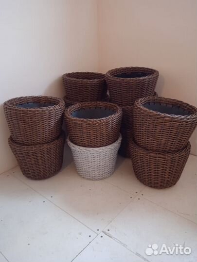 Кашпо из ротанга премиум качества