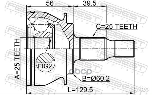 ШРУС наружный 25X60.2X25 mercedes benz A-class