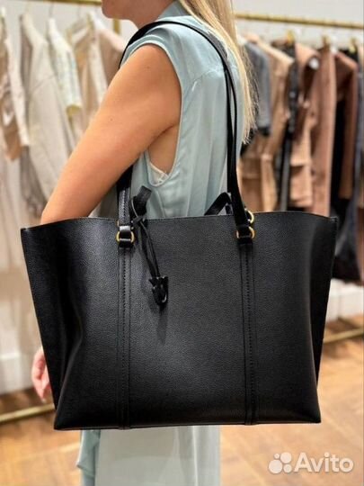 Сумка женская шопер Pinko натуральная кожа черная