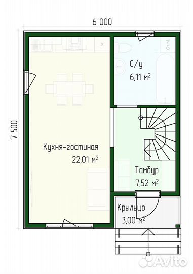 Проект загородного дома 74 кв.м