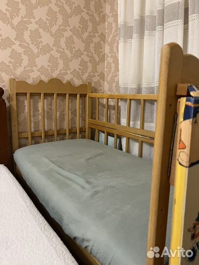 Детская деревянная кровать 120х60