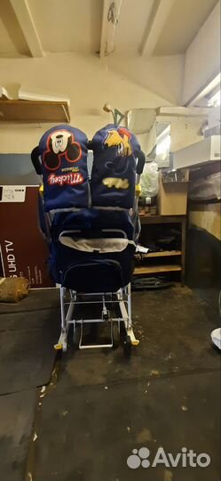 Детские прогулочные зимние санки-коляска