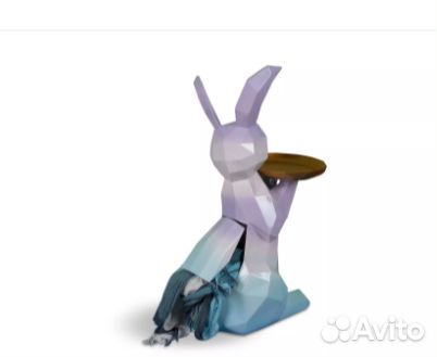 Столик- декор, заяц с подносом для мелочей