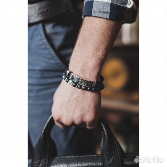 Браслет унисекс Стиль успеха звезда, цвет чёрный