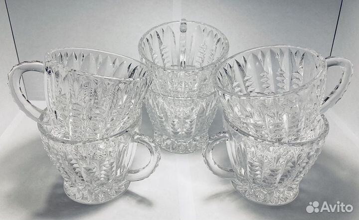Набор хрустальных чашек 6 шт. СССР