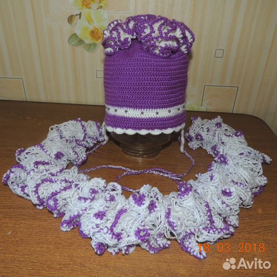 Шапка и шарф ручная вязка