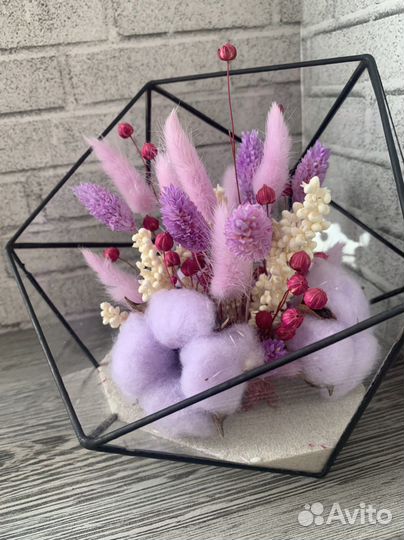 Флорариум,букет из сухоцветов