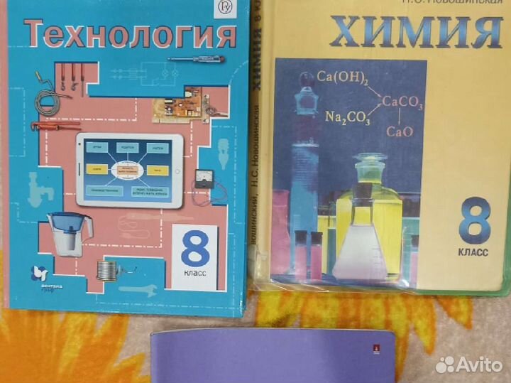 Учебники по технологии и химии за 8 класс, словарь