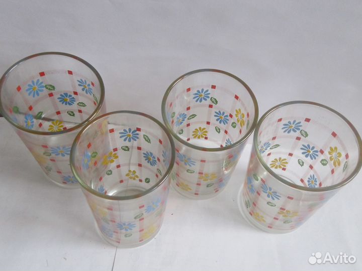 Стаканы красивые. набор 4 шт. 0,2л. Стекло
