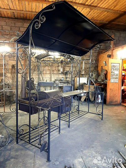 Мангал шеф-повар с печью,мойкой и грилем