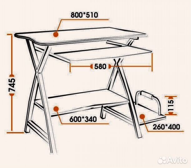 Стол компьютерный TetChair Sirius WRX-09