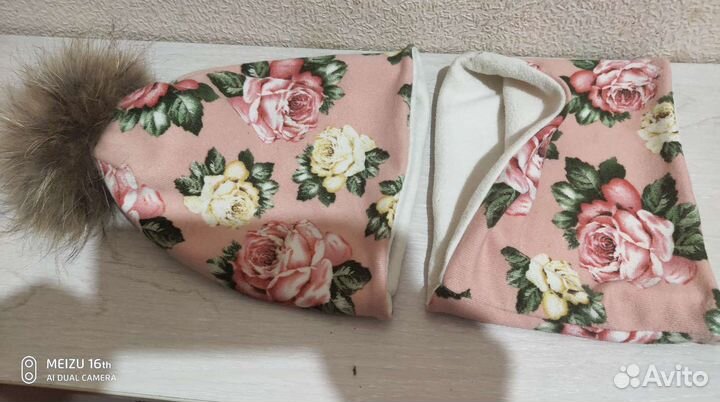 Комплект шапка и снуд для девочки