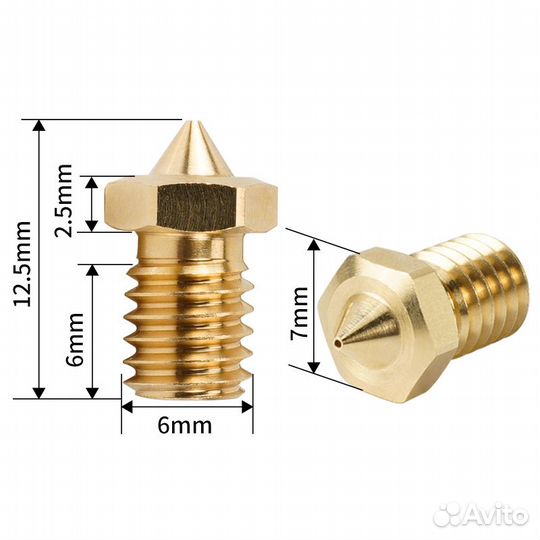 Сопло E3D-V6 трехканальное CHT латунь 0,8