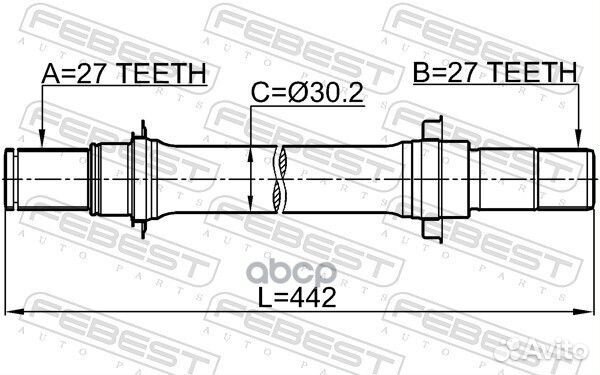 Полуось правая 27x441.6x27 0312-CL7atrh Febest