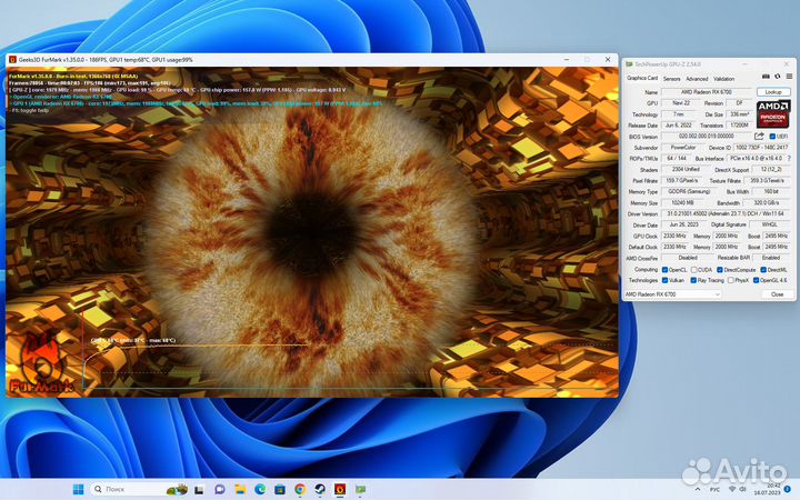 Продам игровую видеокарту RX 6700 Fighter OC
