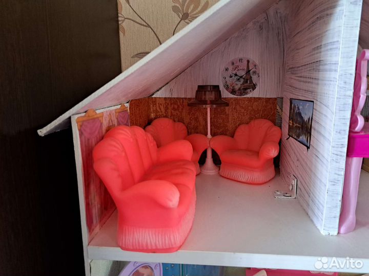 Кукольный домик для барби с мебелью