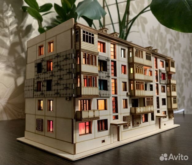 Набор для сборки Ночник панелька, Хрущевка DIY