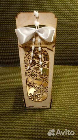 Подарочная деревянная упаковка для бутылки вина